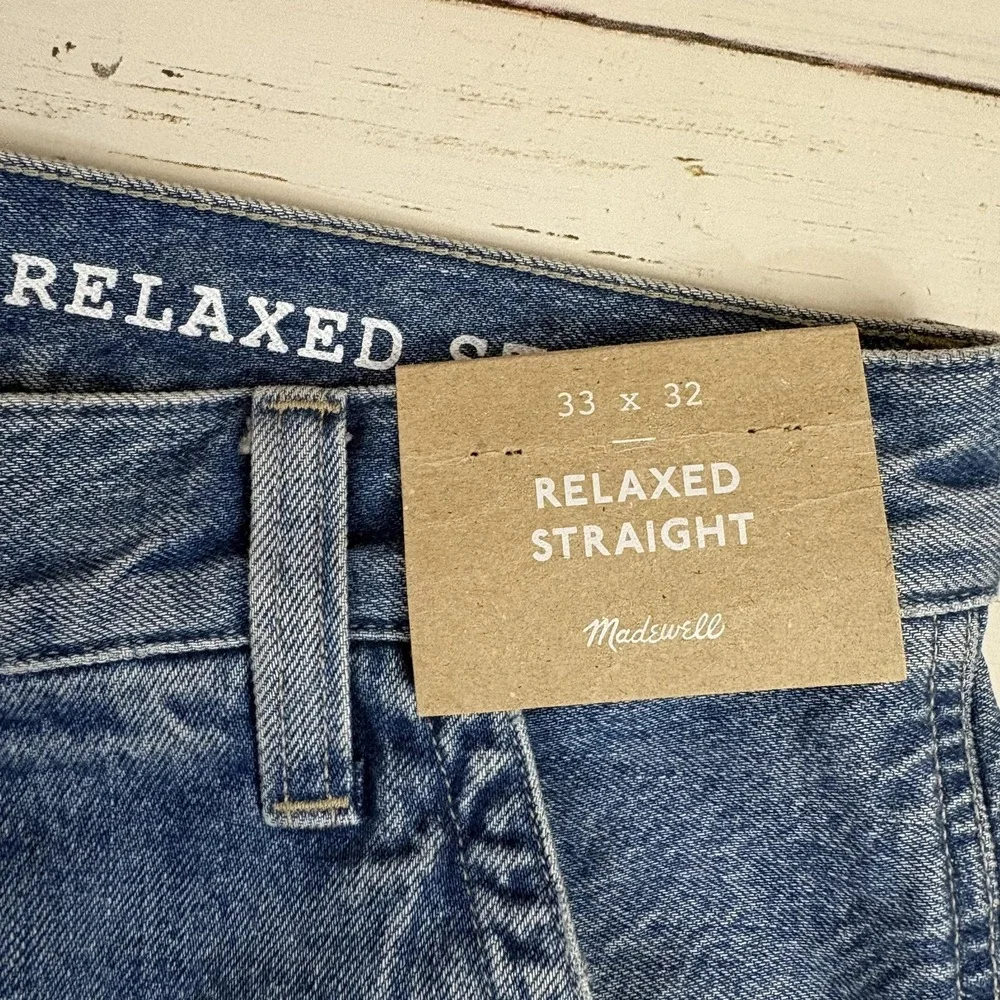 Madewell Relaxed Straight Workwear Carpenter Jeans Mens 33x32 Blue NEW NWT